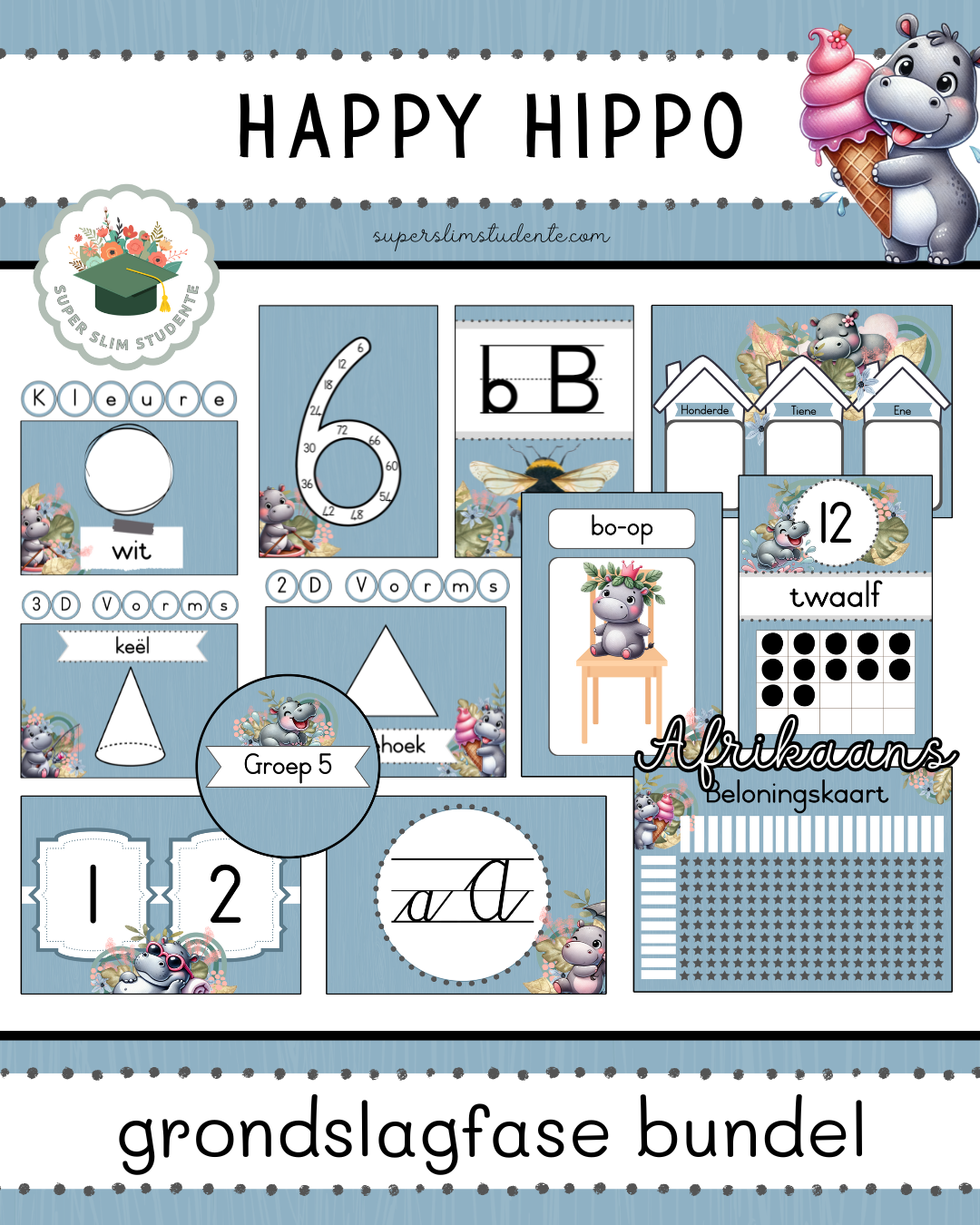 Happy Hippo Theme / Foundation Phase Bundle [Choose Language]