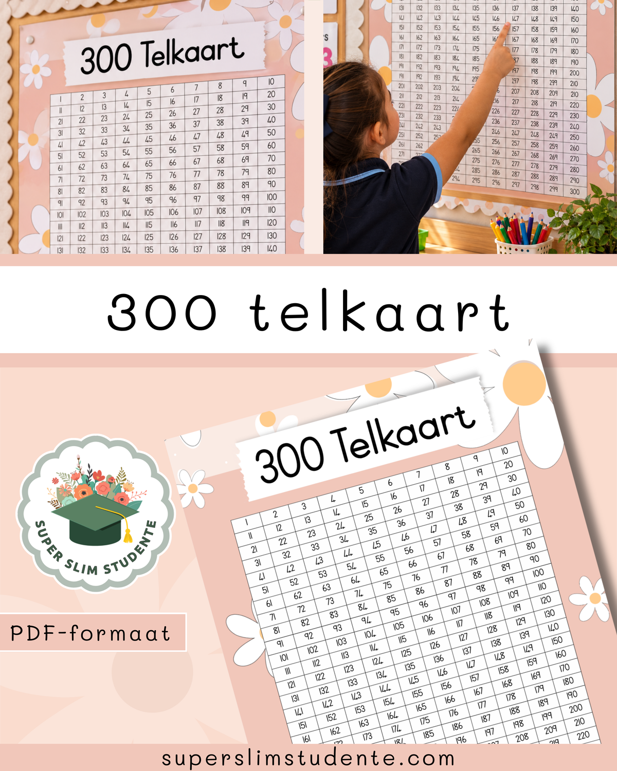 300 Counting Chart / Daisy Chic Theme [Choose Language]