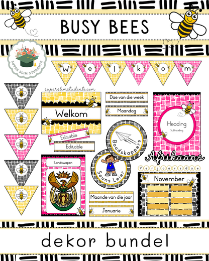 Busy Bees Theme / Decor Bundle [Choose Language]
