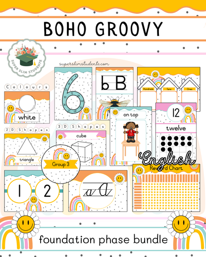 Boho Groovy Theme / Foundation Phase Bundle [Choose Language]