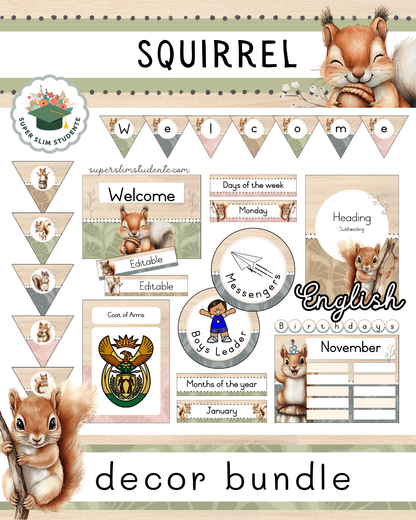 Squirrel Theme / Decor Bundle [Choose Language]