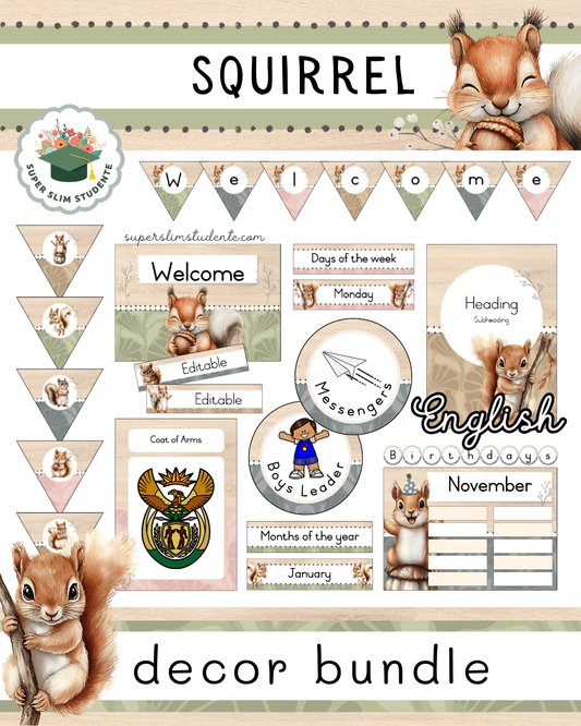 Squirrel Theme / Decor Bundle [Choose Language]