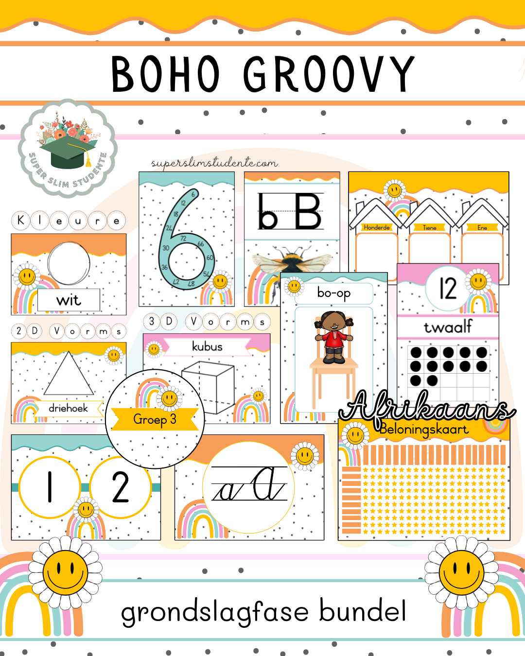 Boho Groovy Theme / Foundation Phase Bundle [Choose Language]