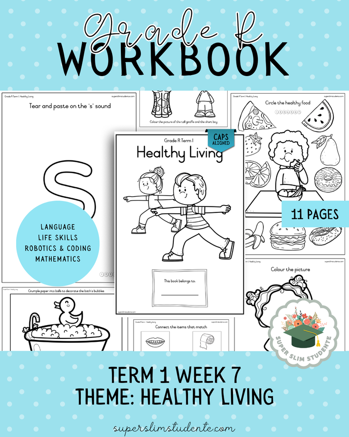 Gr. R Term 1 Workbook: Healthy Living [Choose Language] – Super Slim ...