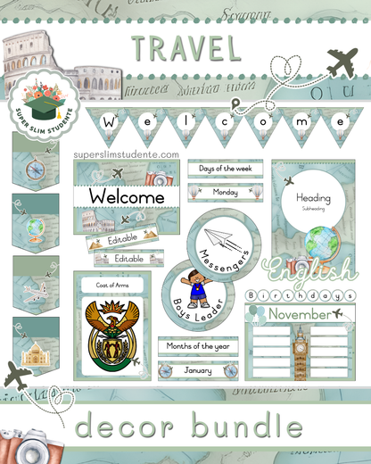 Travel Theme / Decor Bundle [Choose Language]