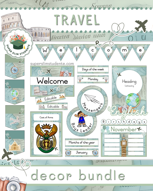 Travel Theme / Decor Bundle [Choose Language]