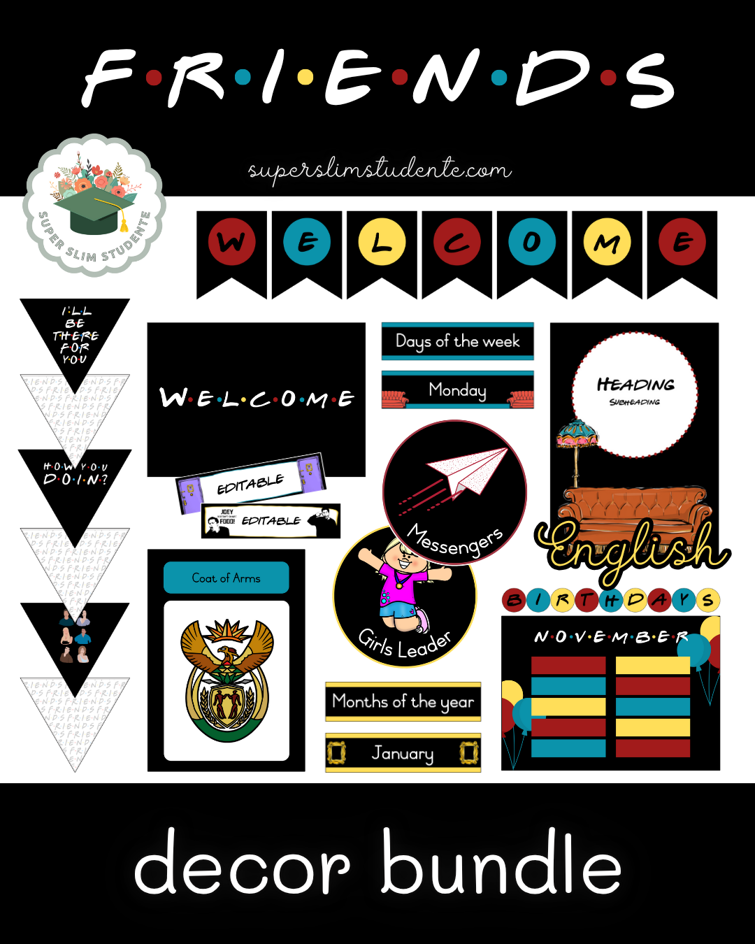 Friends Theme / Decor Bundle [Choose Language]