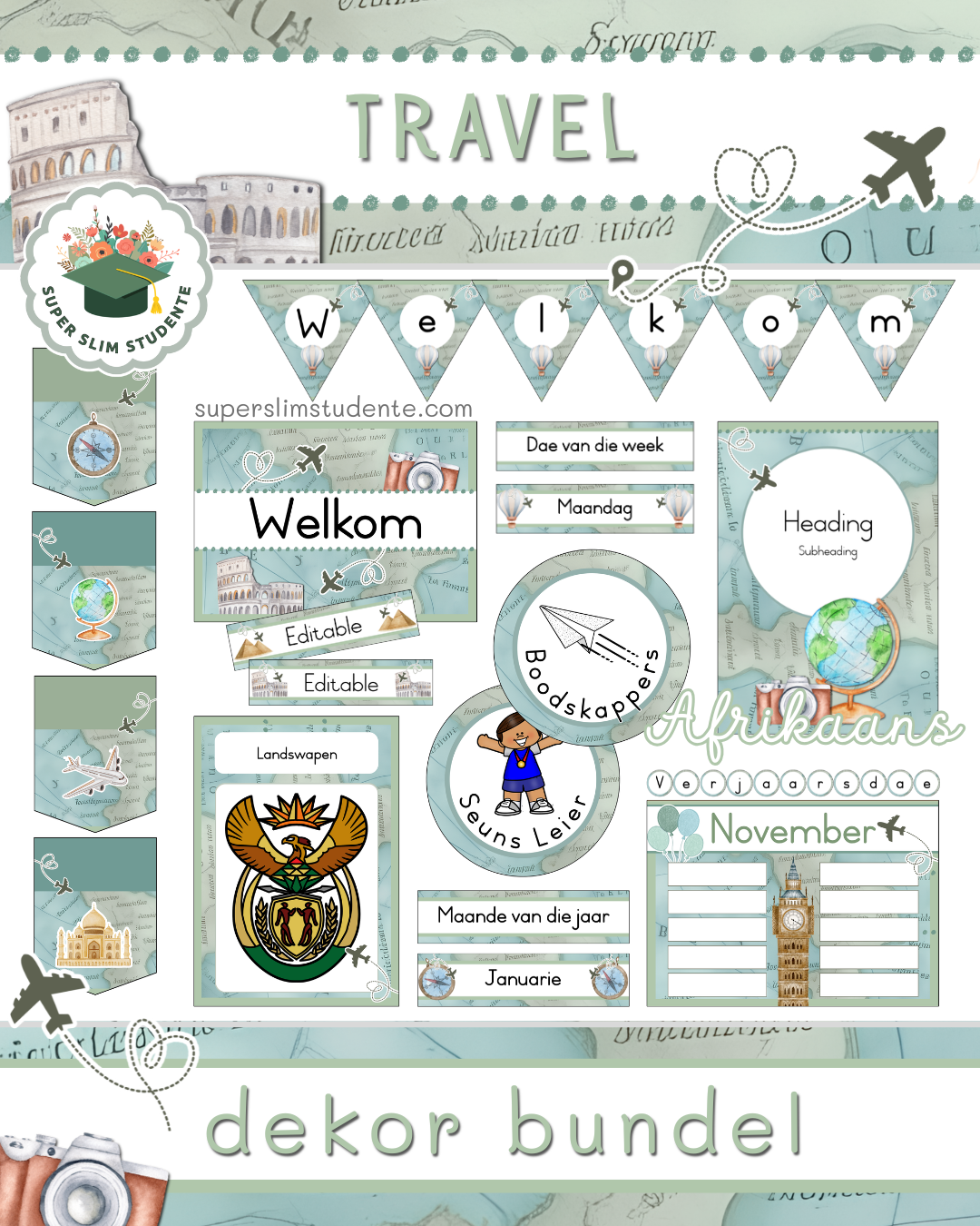 Travel Theme / Decor Bundle [Choose Language]