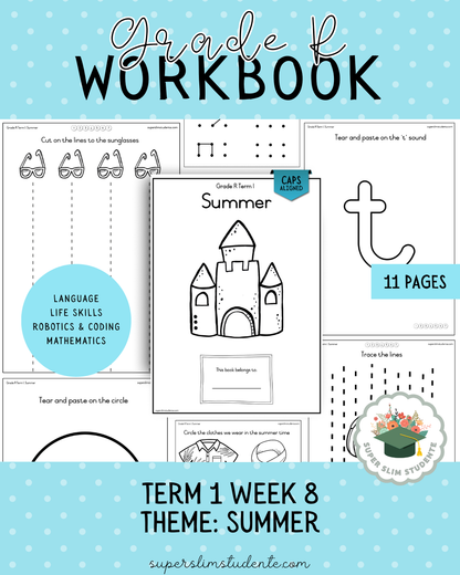 Gr. R Term 1 Workbook: Summer [Choose Language]