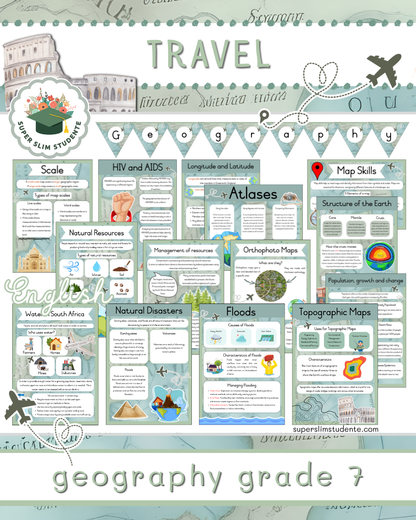 Travel Theme / Geography Grade 7 Bundle [Choose Language]