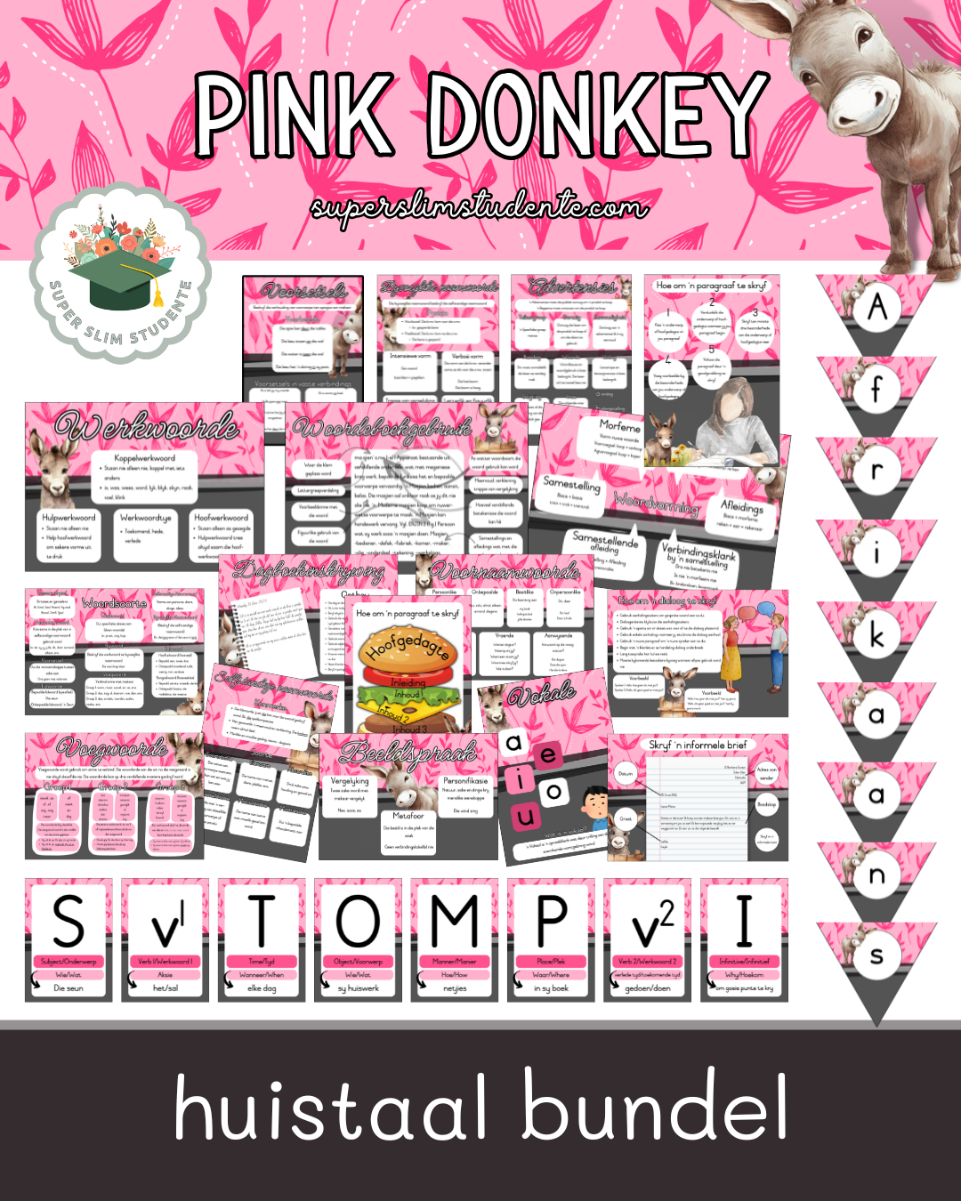 Pink Donkey Theme / Afrikaans Huistaal Bundel
