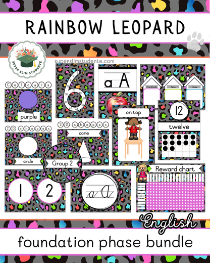 Rainbow Leopard Theme / Foundation Phase Bundle  [Choose Language]
