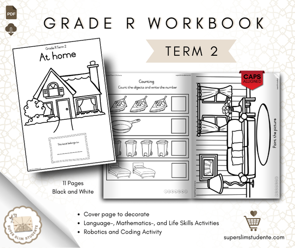 Gr. R Term 2 Workbook: At Home [Choose Language] – Super Slim Studente