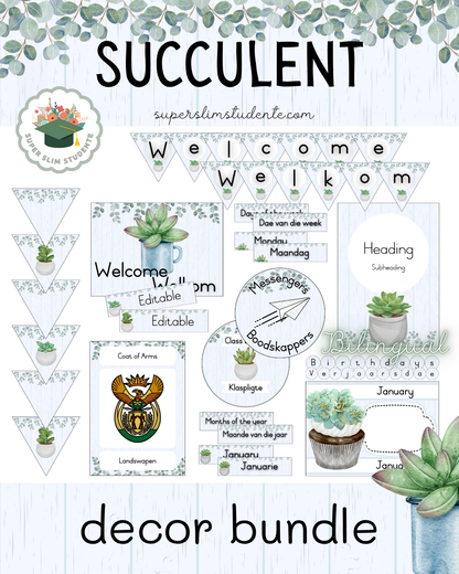 Succulent Theme / Decor Bundle [Choose Language]