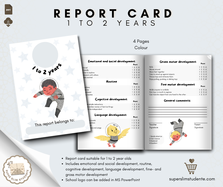 Report Card: 1 to 2 Years [Choose Language]