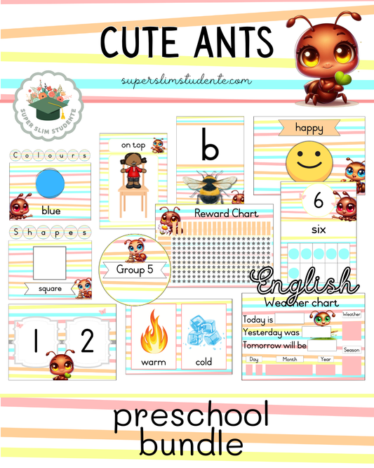 Cute Ants Theme / Preschool Bundle [Choose Language]
