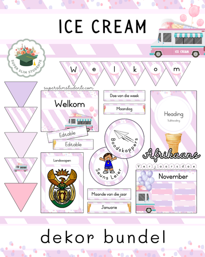 Ice Cream Theme / Decor Bundle [Choose Language]