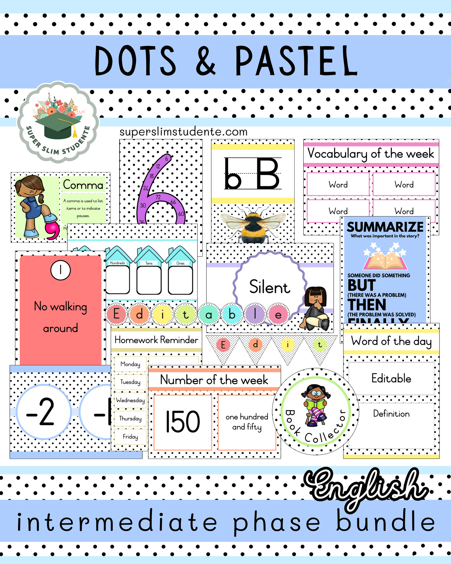 Dots & Pastel Theme / Intermediate Phase Bundle [Choose Language]