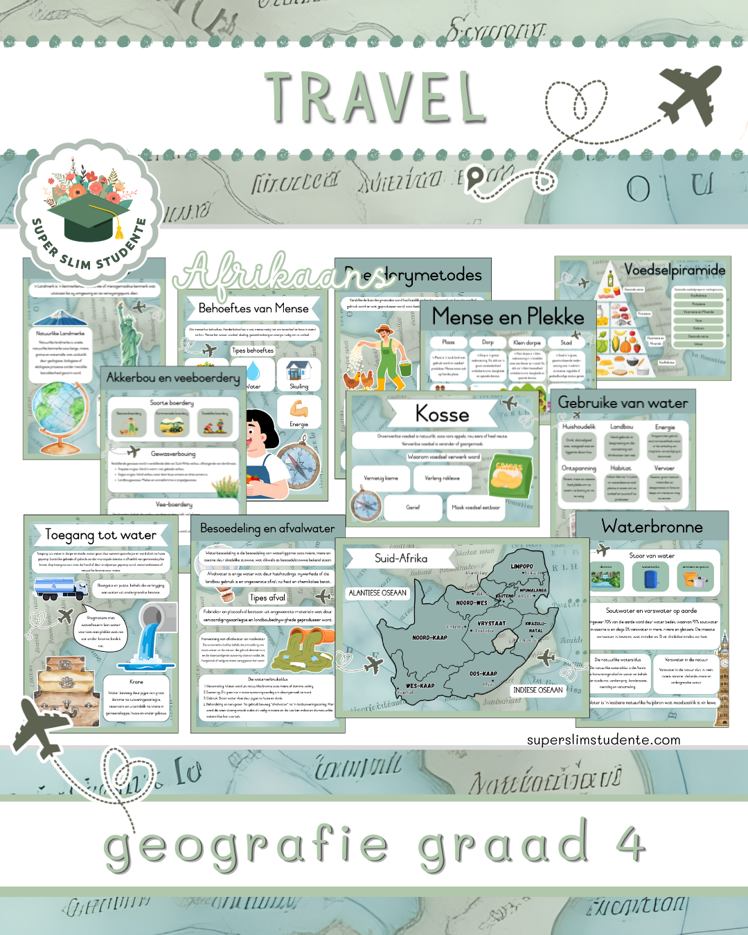 Travel Theme / Geography Grade 4 Bundle [Choose Language]