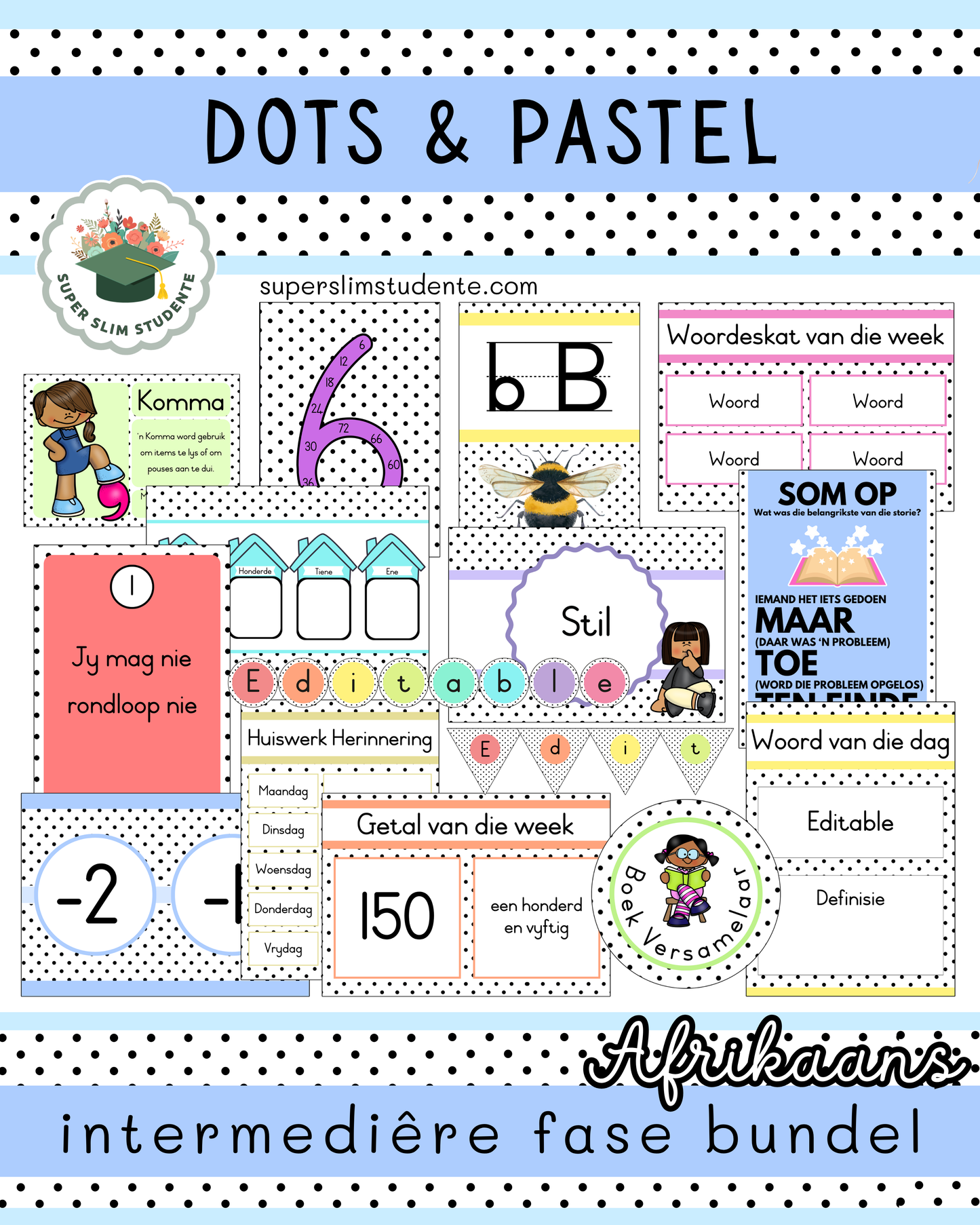 Dots & Pastel Theme / Intermediate Phase Bundle [Choose Language]