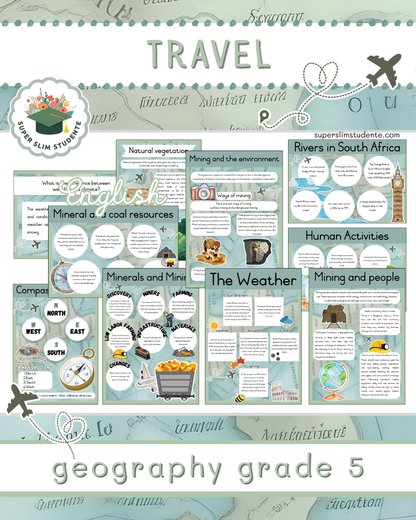 Travel Theme / Geography Grade 5 Bundle [Choose Language]