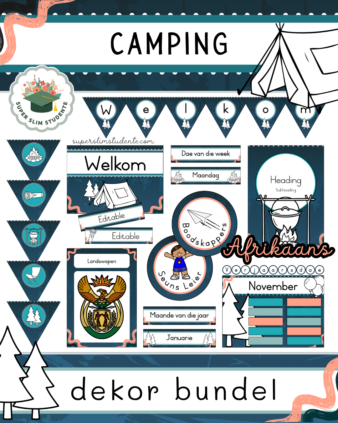 Camping Theme / Decor Bundle [Choose Language]