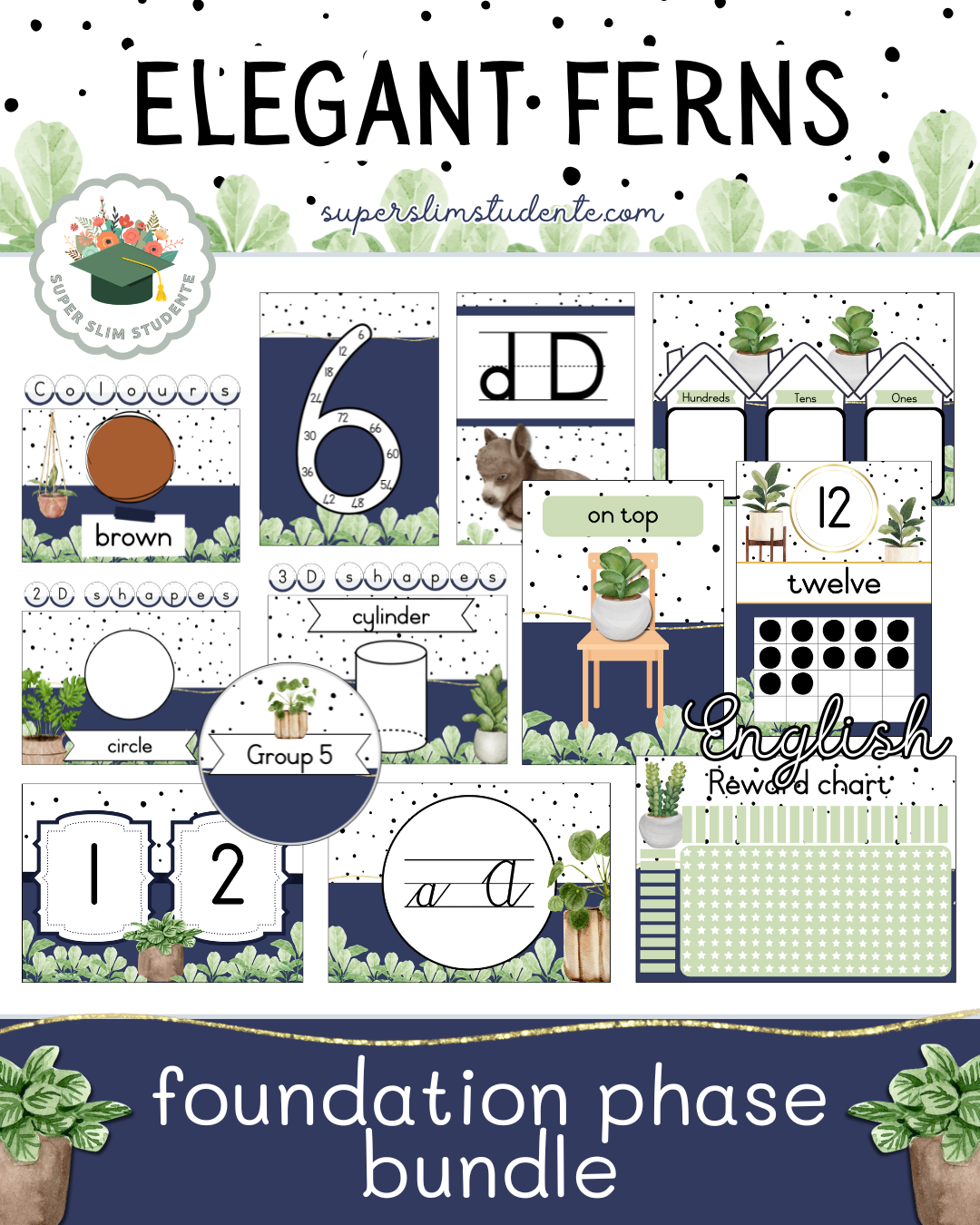 Elegant Ferns Theme / Foundation Phase Bundle [Choose Language]