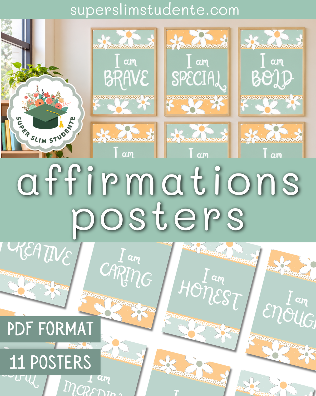 Affirmation Posters / Daisy Chic Theme [Choose Language]