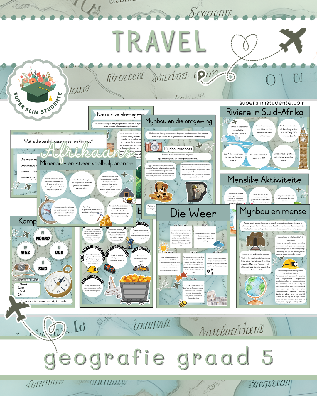 Travel Theme / Geography Grade 5 Bundle [Choose Language]