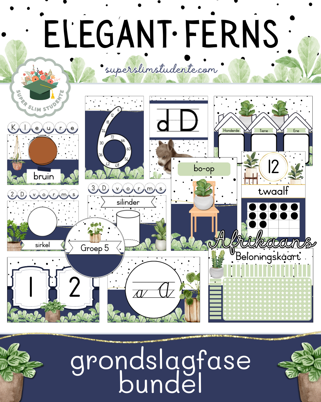 Elegant Ferns Theme / Foundation Phase Bundle [Choose Language]