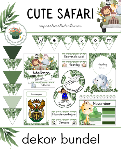 Cute Safari Theme / Decor Bundle [Choose Language]