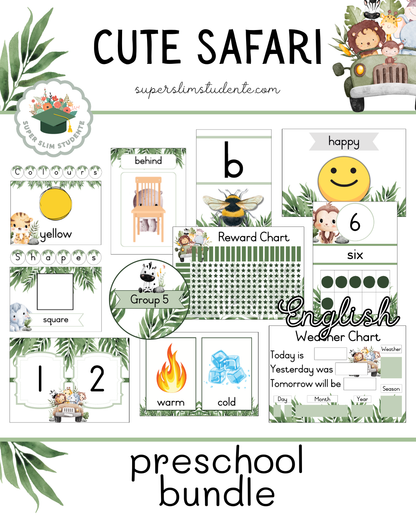 Cute Safari Theme / Preschool Bundle [Choose Language]