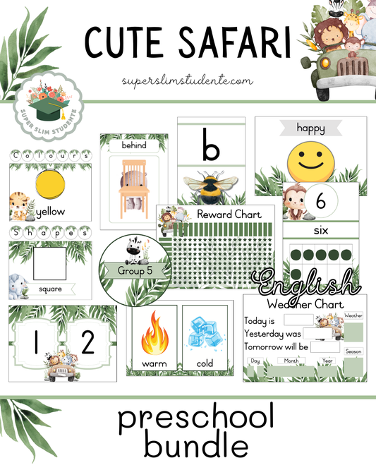 Cute Safari Theme / Preschool Bundle [Choose Language]