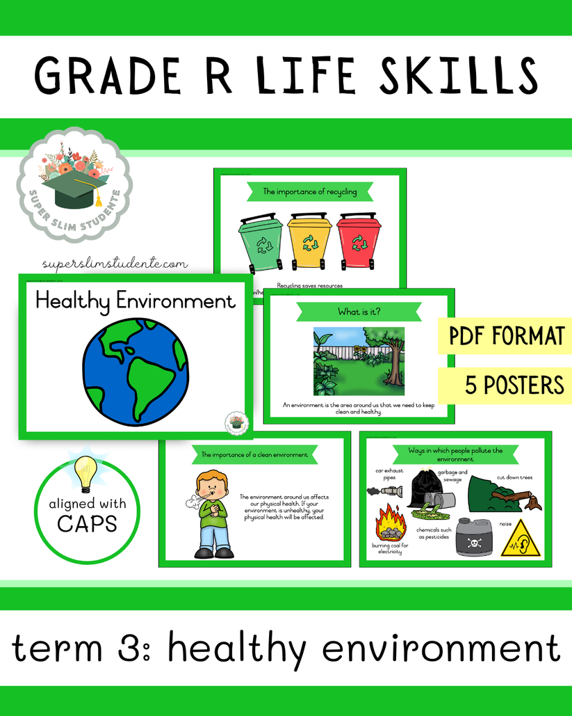 Grade R Term 3: Healthy Environment [Choose Language] – Super Slim Studente