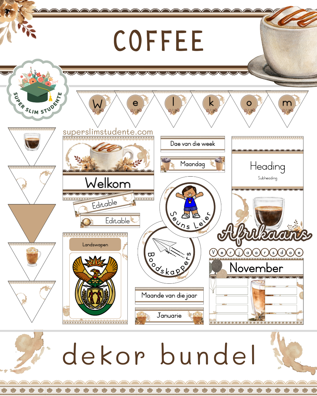 Coffee Theme / Decor Bundle [Choose Language]