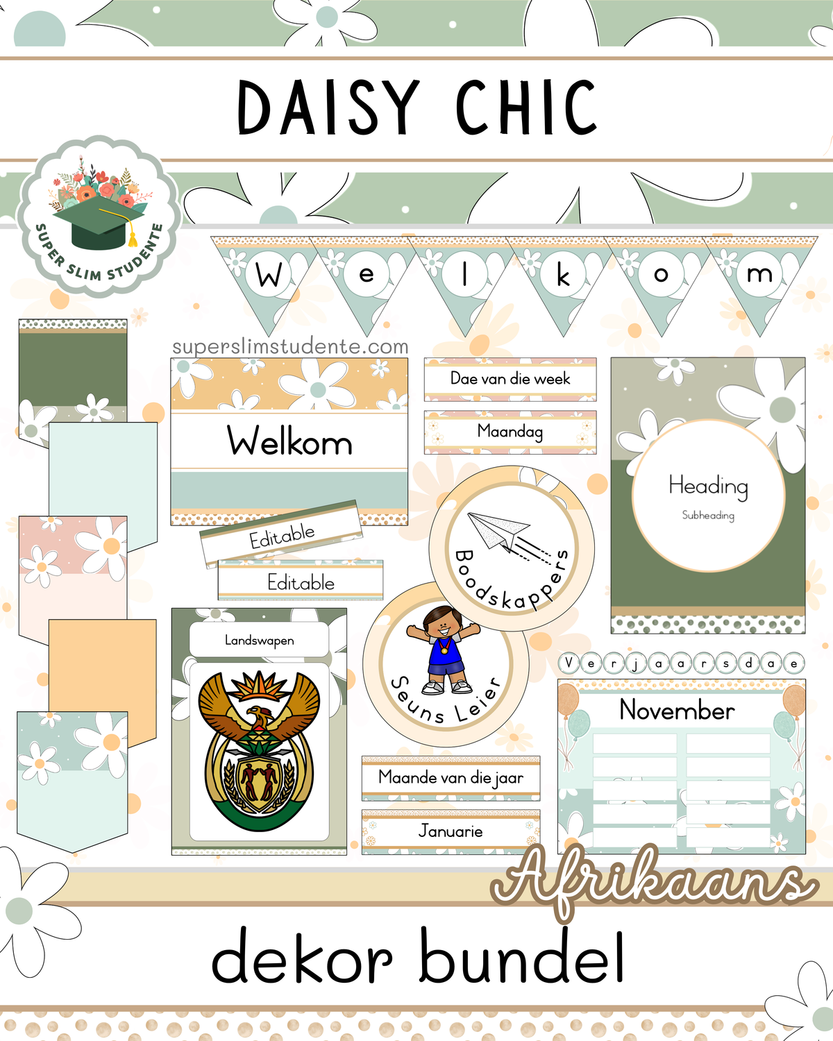 Daisy Chic Theme / Decor Bundle [Choose Language]