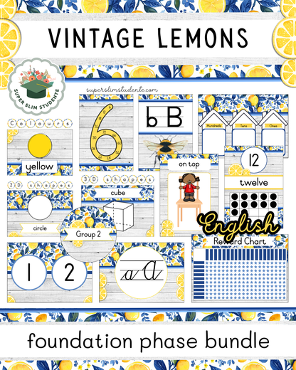 Vintage Lemons Theme / Foundation Phase Bundle [Choose Language]
