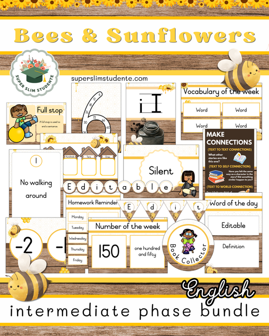 Bees and Sunflowers Theme / Intermediate Phase Bundle [Choose Language]