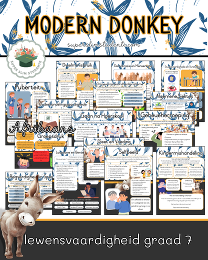 Modern Donkey Theme / Life Skills Grade 7 Bundle [Choose Language]