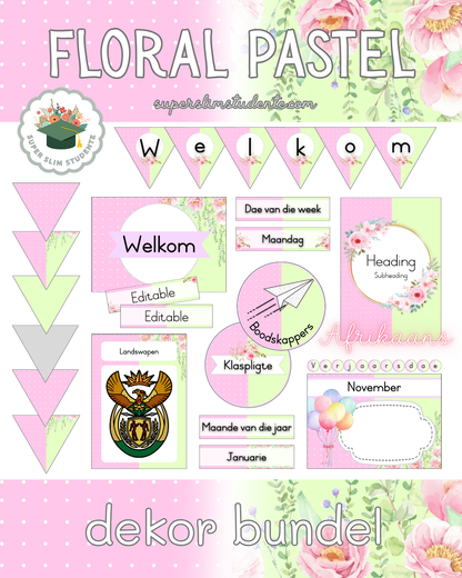 Floral Pastel Theme / Decor Bundle [Choose Language]