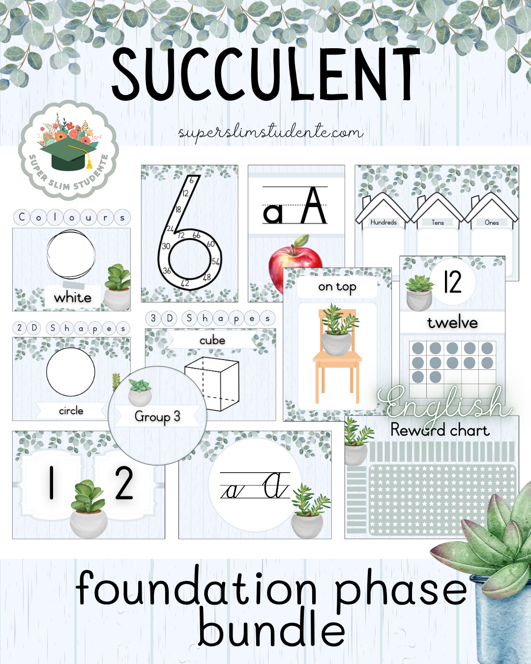 Succulent Theme / Foundation Phase Bundle [Choose Language]