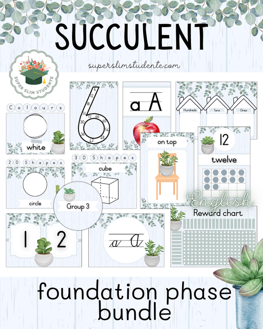 Succulent Theme / Foundation Phase Bundle [Choose Language]
