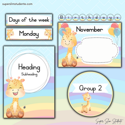 Rainbow Giraffe Classroom Theme (Foundation Phase)