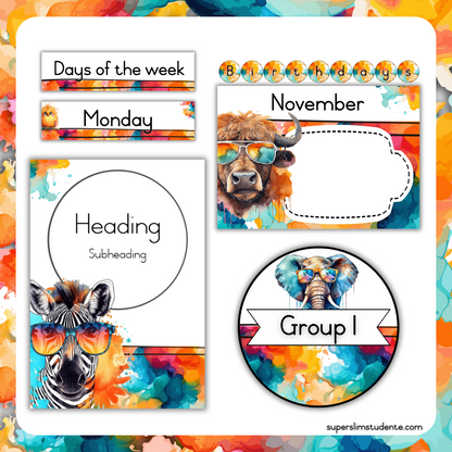 Bright Animals Classroom Theme (Foundation Phase)