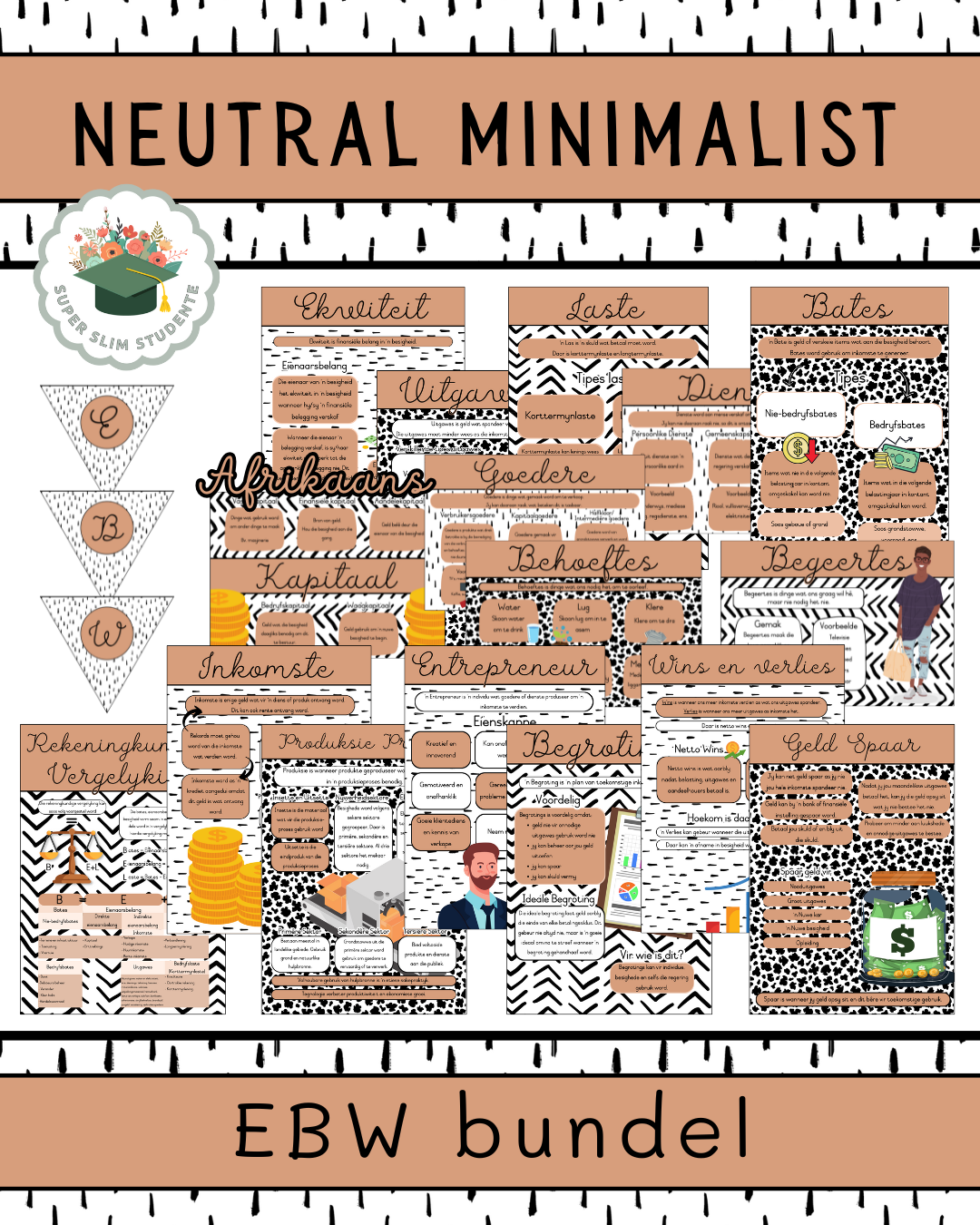 Neutral Minimalist Theme / EMS Bundle [Choose Language]