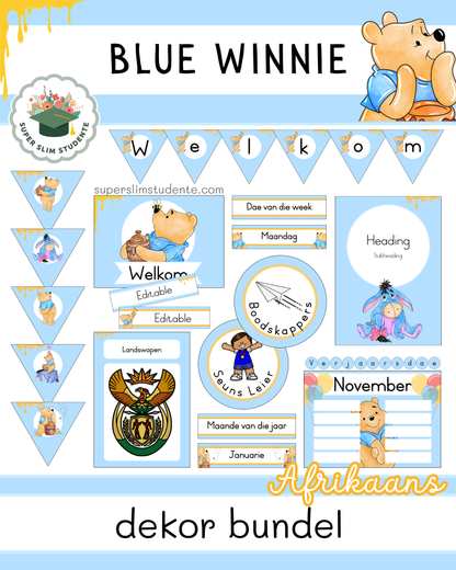 Blue Winnie Theme / Decor Bundle [Choose Language]