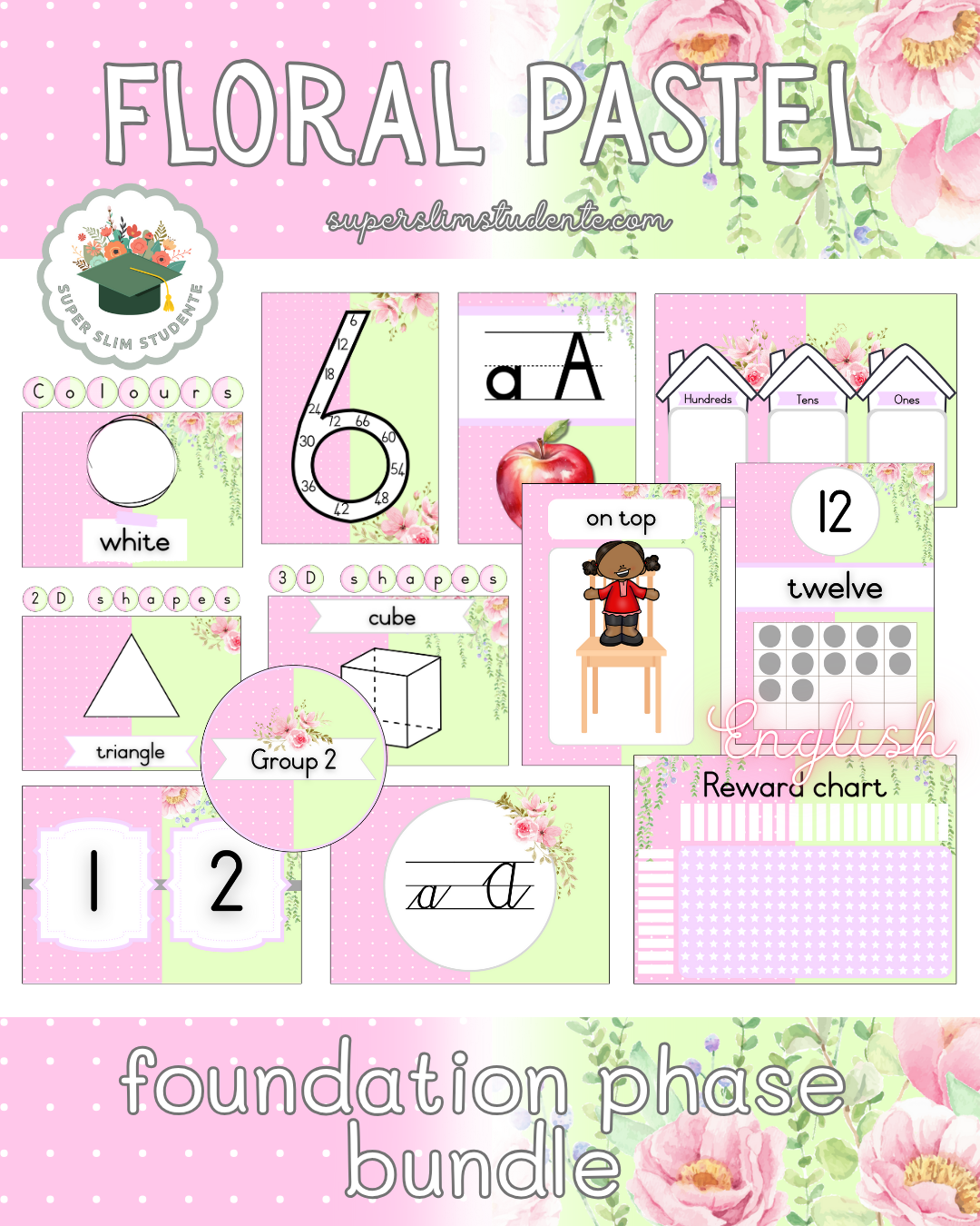 Floral Pastel Theme / Foundation Phase Bundle [Choose Language]