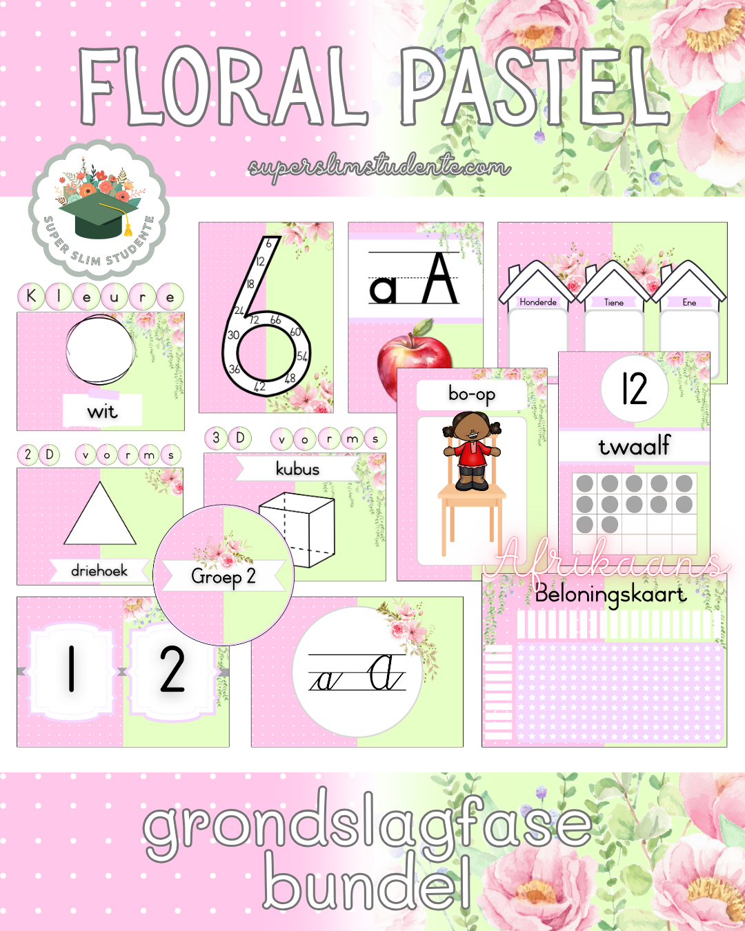 Floral Pastel Theme / Foundation Phase Bundle [Choose Language]