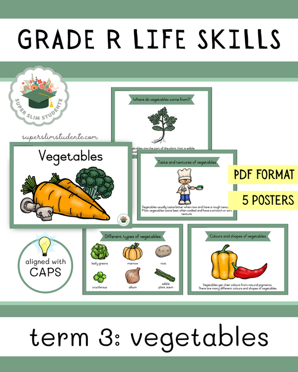 Grade R Term 3: Vegetables [Choose Language] – Super Slim Studente