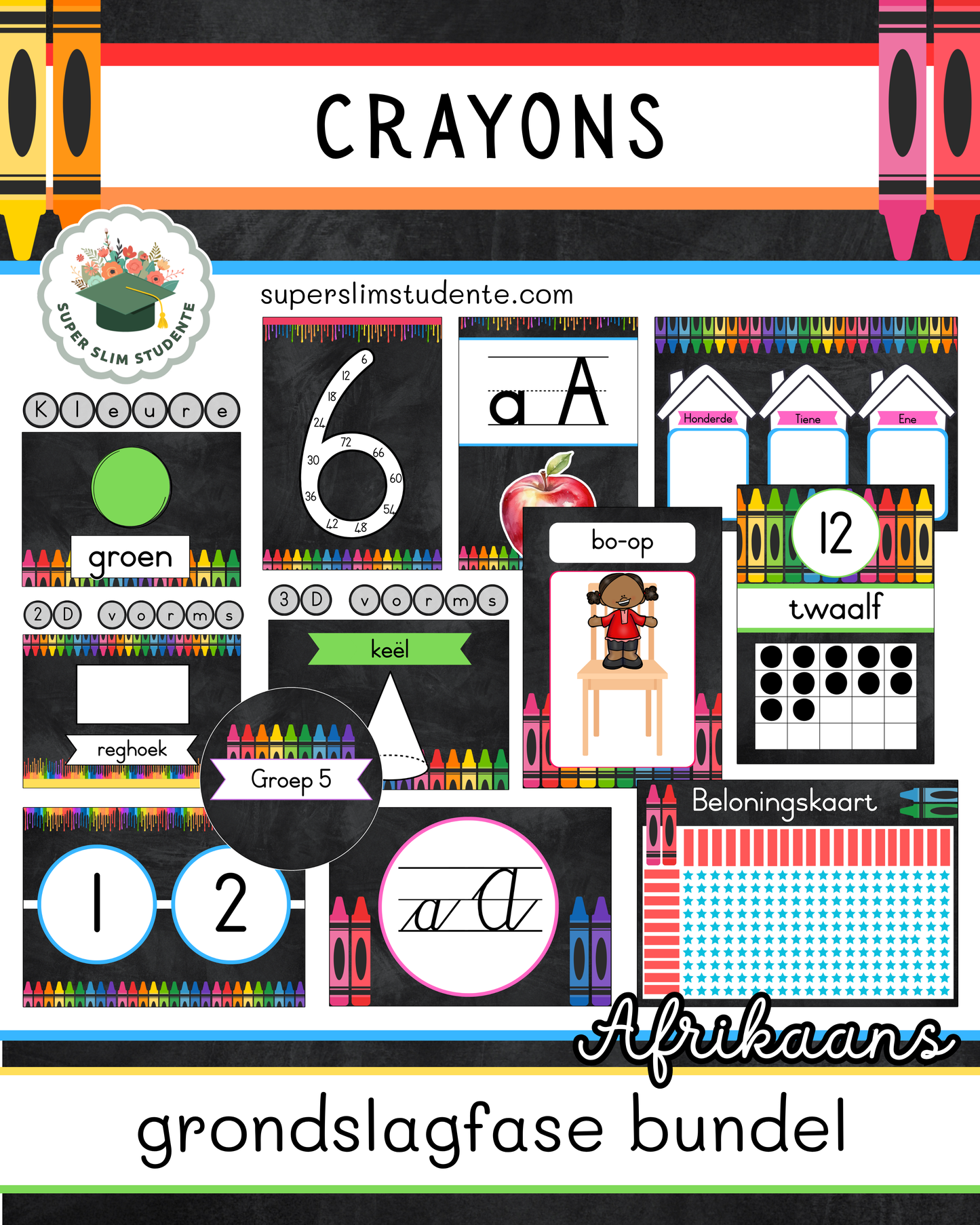 Crayons Theme / Foundation Phase Bundle [Choose Language]